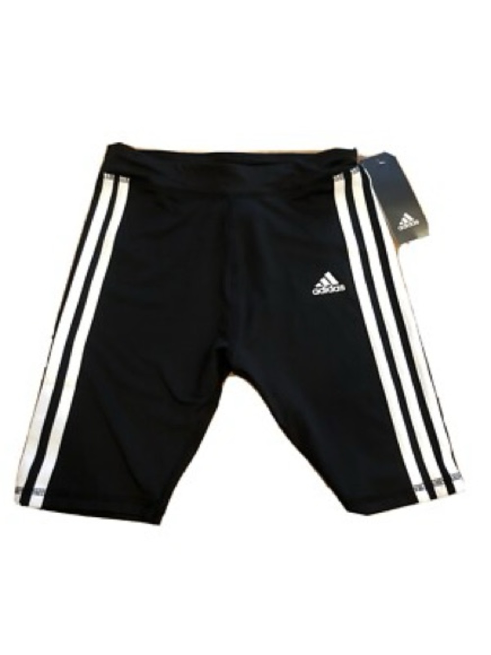 adidas Black Shorts with White Side Stripes - Kids